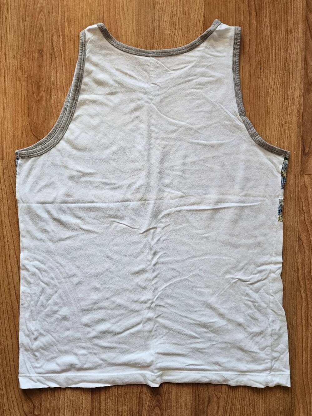 Soft!! Men's Adidas geometric print tank - white, blue, yellow, and gray - Large - Picture 2 of 3